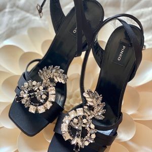 PINKO Sandals in Heels Embellished with Cr…